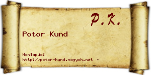 Potor Kund névjegykártya